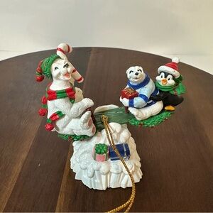Kirkland Polar Bears & Penguin Teeter Totter Christmas Ornament